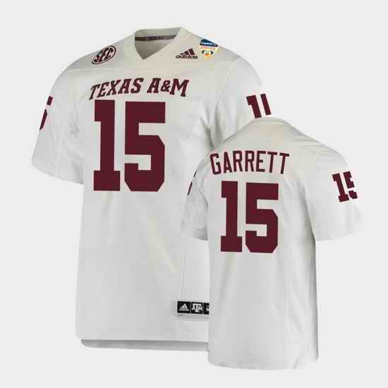 Men Texas A&M Aggies Myles Garrett 2021 Orange Bowl College Football White Jersey